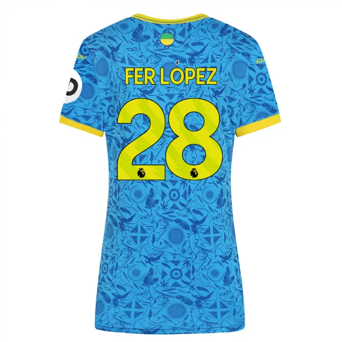 Wolverhampton Wanderers Kits Shop | 2025-26 Wolves Third Shirt – Womens FER LOPEZ 28 Wolves Jerseys and Gear
